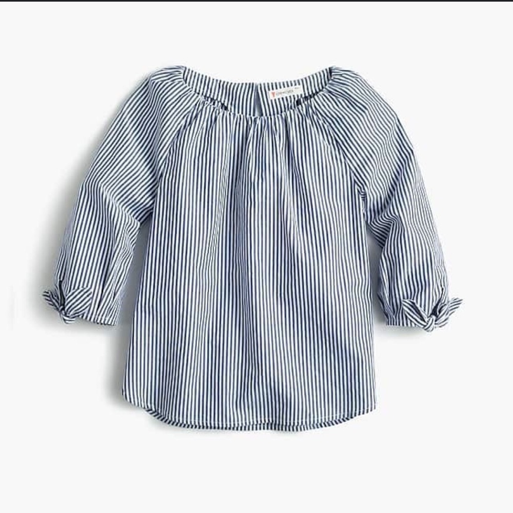 J.Crew Crewcuts Girls' tie-sleeve top in stripe shirt, size 2T